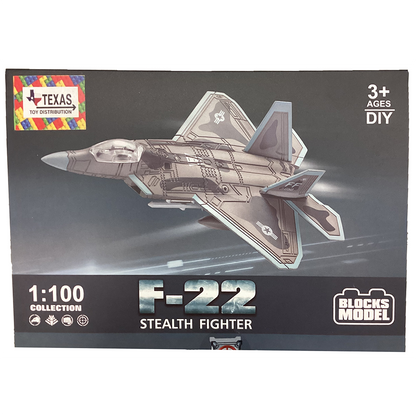 Model Bricks: F22 Stealth Fighter Pull-Back Model Kit (1:100 Scale)