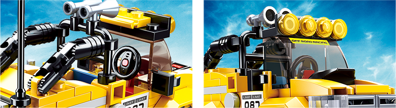 Model Bricks: Car Club Offroad Yellow Jeep Building Brick Kit (149 pcs)