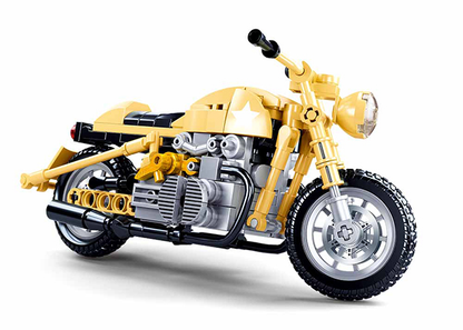 Model Bricks: Yellow Motorcycle Building Brick Kit (223 pcs)