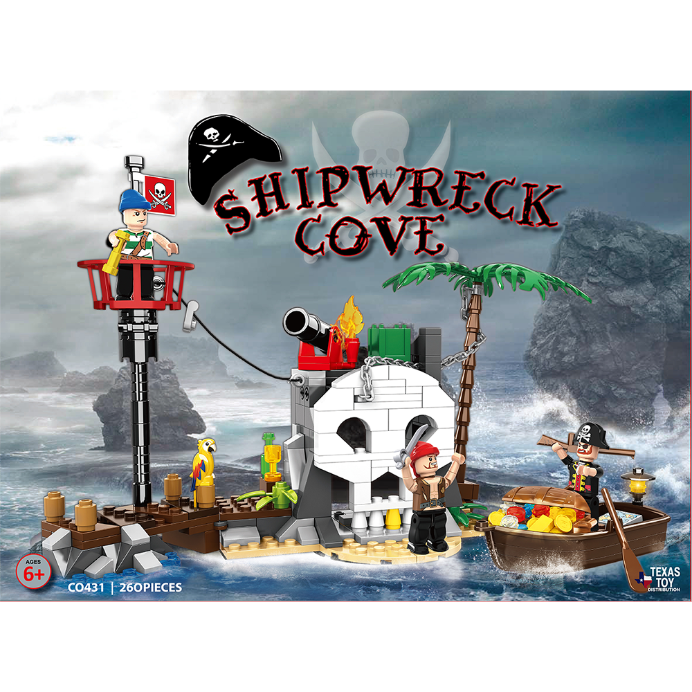 Model Bricks: Shipwreck Cove Pirate Building Brick Kit (260 pcs)