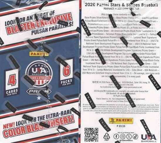 2026 Panini Baseball: USA Stars & Stripes Baseball 24ct. Blaster Box