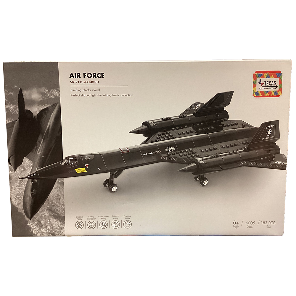 Model Bricks:SR-71 Blackbird Fighter Jet Building Brick Kit (183 pcs)