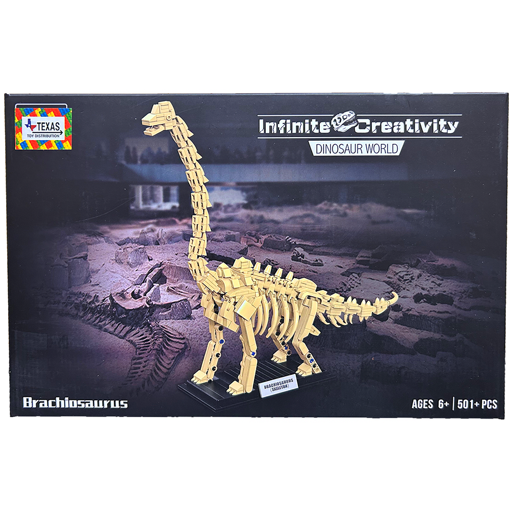 Model Bricks: Brachiosaurus Skeleton Dinosaur Building Brick Kit (501 pcs)