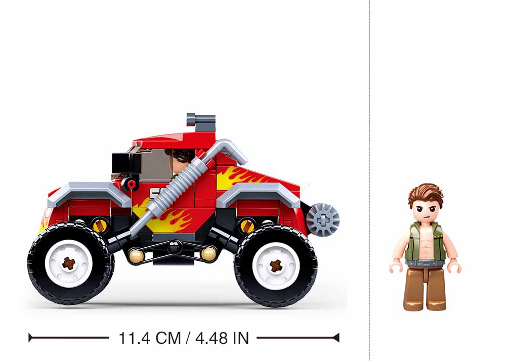 Model Bricks: Off-Road Red Monster Car Building Brick Kit (150 pcs)