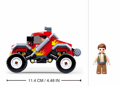 Model Bricks: Off-Road Red Monster Car Building Brick Kit (150 pcs)