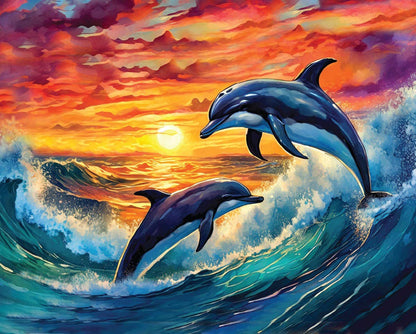 Puzzle: Dolphins at Play 1000 Piece Puzzle