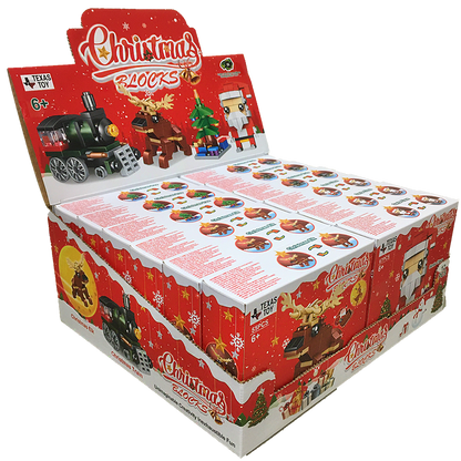 Model Bricks: Christmas Blocks Display Set, Stocking Stuffer XMas Brick Kits