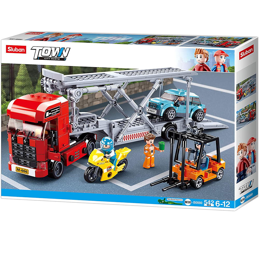 Model Bricks Modern Car Transporter Building Brick Brands (542 pcs)