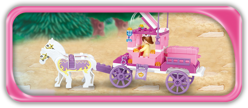 Model Bricks: Girl's Dream Royal Carriage Building Brick Kit (137 Pcs)