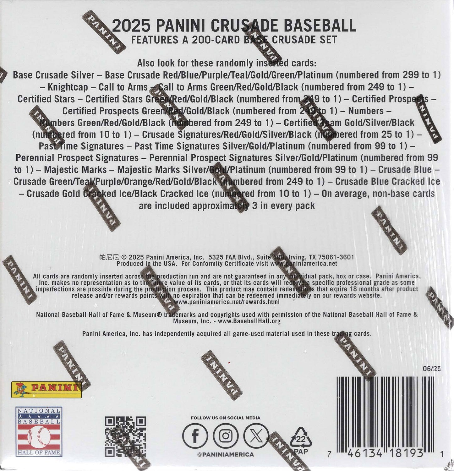 2025 Panini: Crusade Boys of Summer Baseball Mega Box