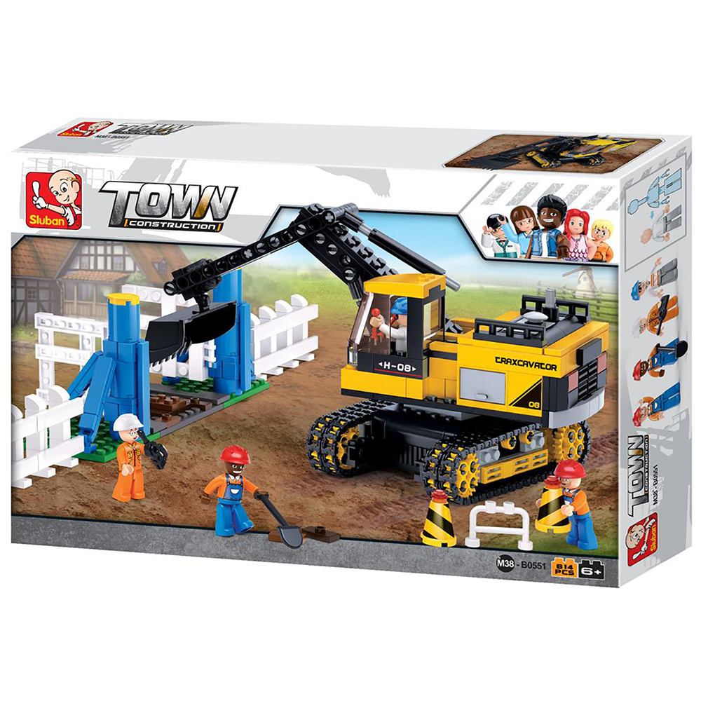 Model Bricks: Construction Traxcavator Building Brick Kit (614 pcs)