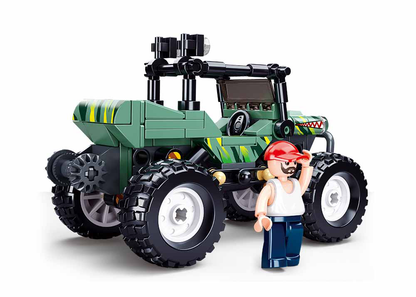 Model Bricks: Off-Road Green Monster Truck Building Brick Kit (155 pcs)