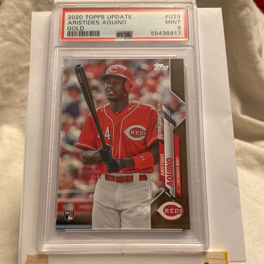 2020 Topps Updated Aristides Aquino Gold /2020 PSA9 trading card