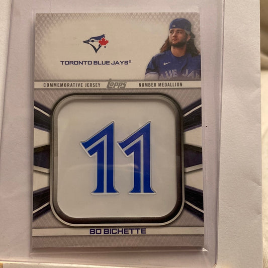 2022 Topps series 2 Bo Bichette number medallion trading card