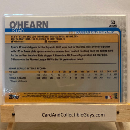 2019 Topps Chrome Ryan O’Hearn trading card