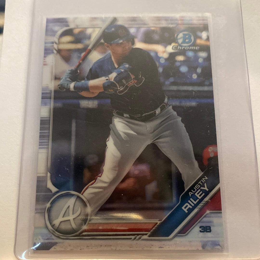 2019 Bowman Chrome Austin Riley 2 card lot trading card