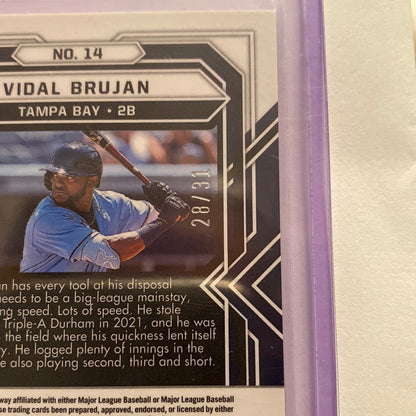 2022 Panini Chronicles Vidal Brujan Orange Etch /31 trading card