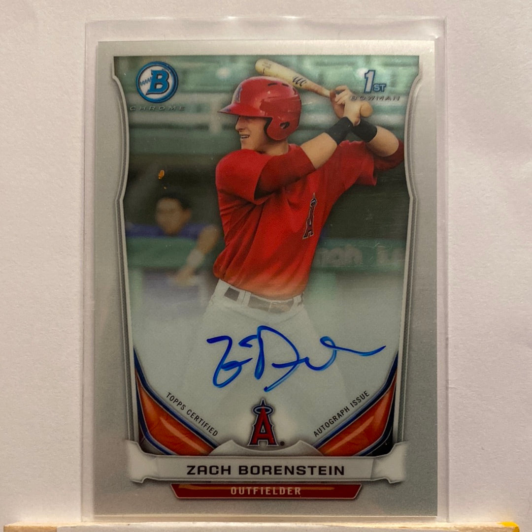 2014 Bowman Baseball Chrome Zach Borenstein Autographed trading card