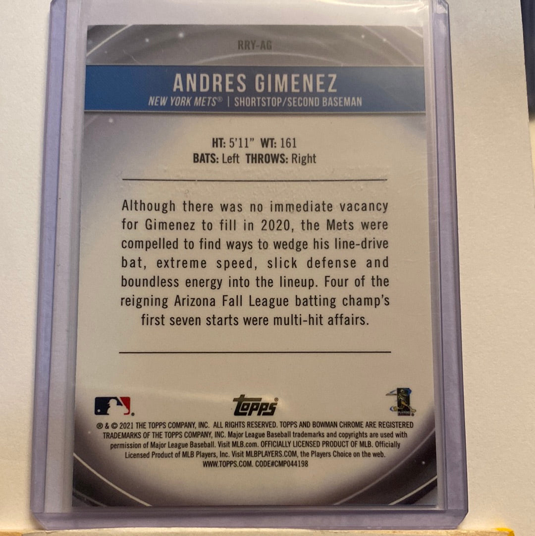 2021 Bowman Chrome Andres Gimenez ROYF trading card