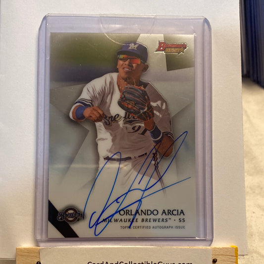 2015 Bowman Best Orlando Arcia Autographed trading card