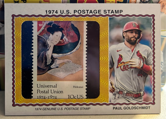 2023 Topps Heritage Baseball 1974 U.S. Postage Stamp Paul Goldschmidt Trading Cards