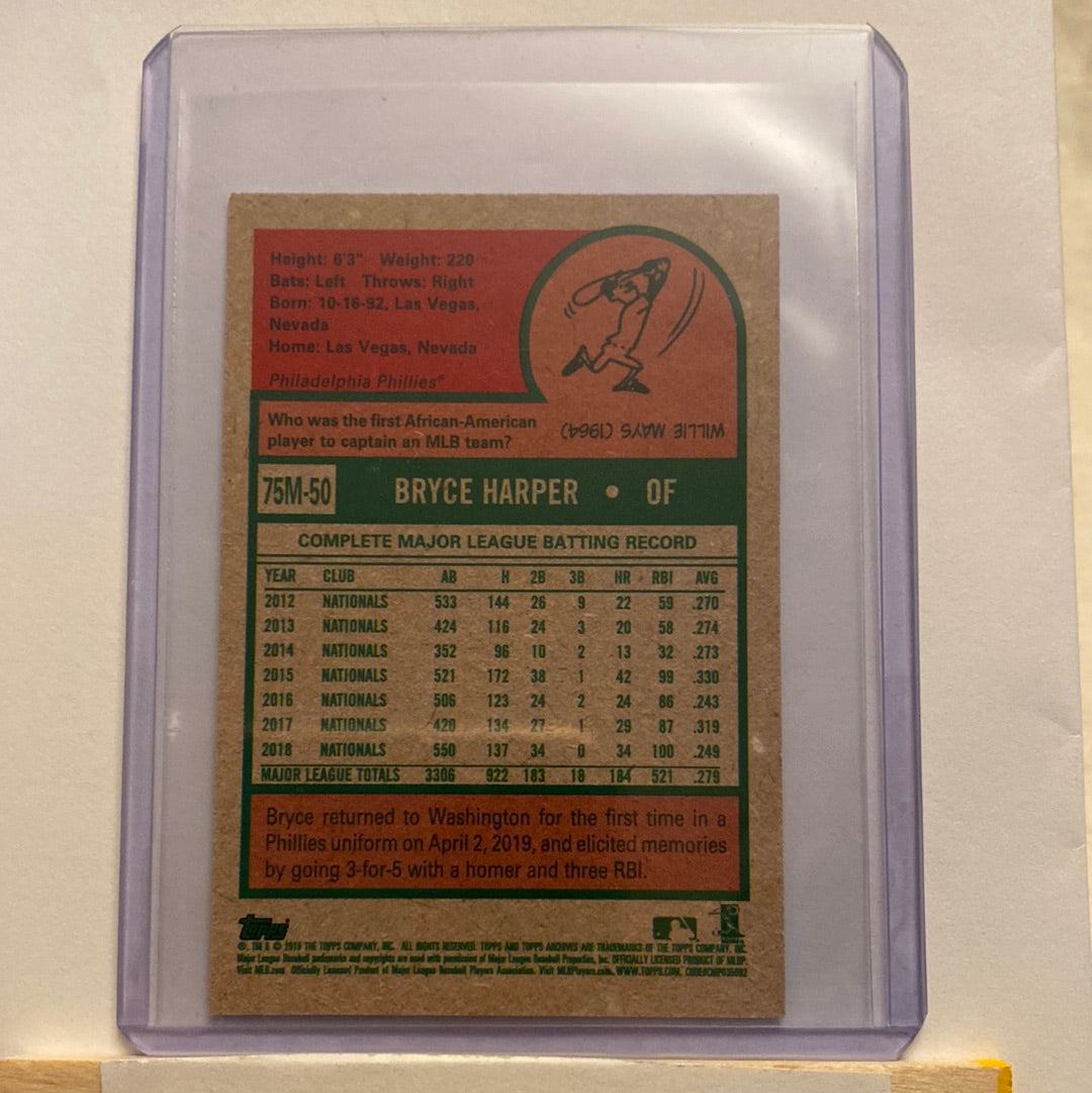 2019 Topps Archives Bryce Harper Mini trading card