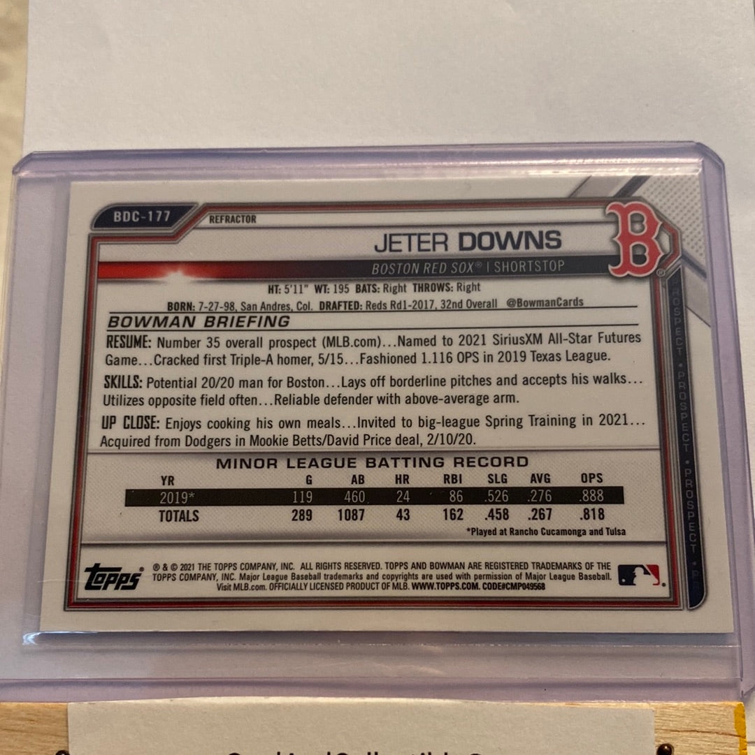 2021 Bowman Chrome Refractor Jeter Downs trading card