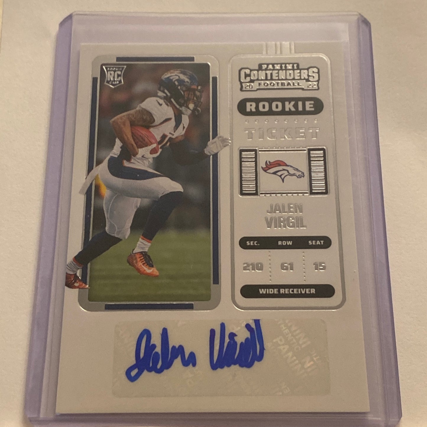 2022 Panini Contenders Jalen Virgil Autographed trading card