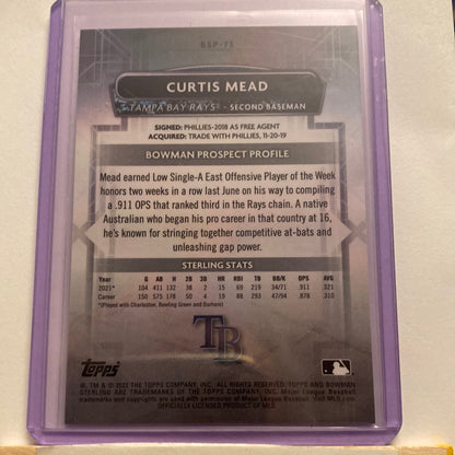 2022 Bowman Sterling Curtis Mead Mini Diamonds /150 trading card