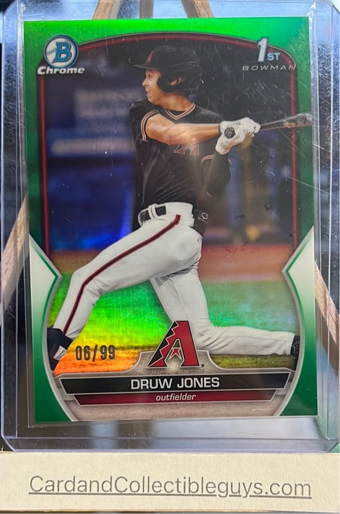 2023 Bowman Druw Jones Chrometrue Green 06/99 Trading Cards