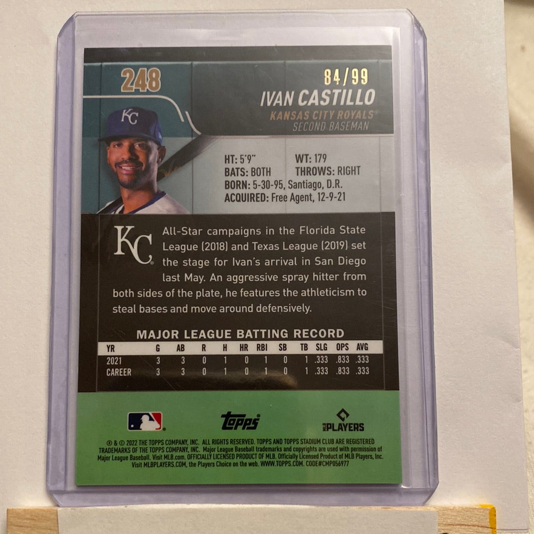 2022 Topps Stadium Club Chrome Ivan Castillo Green Refractor /99 trading card