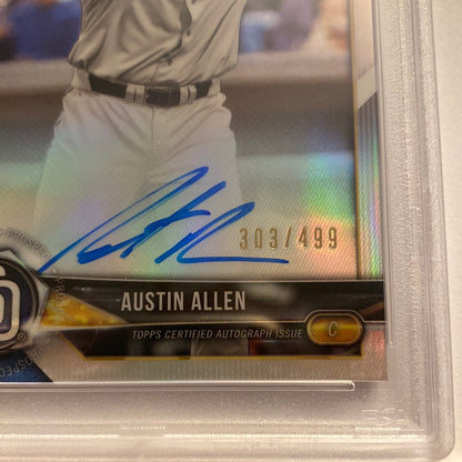 2018 Bowman Chrome Refractor Austin Allen Autographed PSA10 trading card