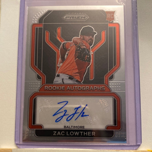 2022 Panini Prizm Zac Lowther Autographed trading card