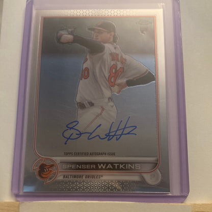 2022 Topps Chrome Spenser Watkins Autographed trading card