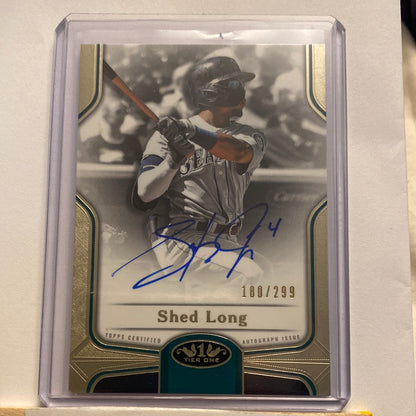 2020 Topps Tier One Shed Long Autographed /299 trading card