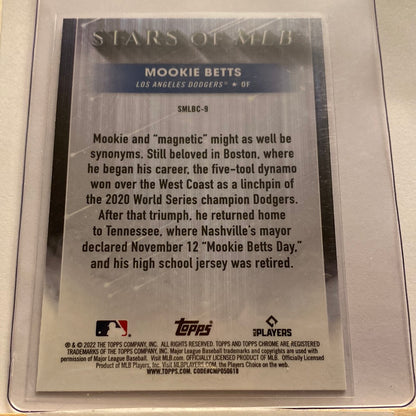 2022 Topps Chrome Mookie Betts Stars of MLB trading card