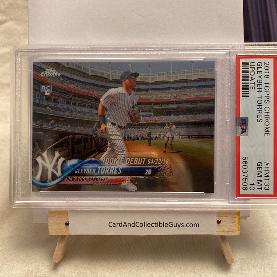 2018 Topps Chrome Updated Gleyber Torres PSA10 trading card