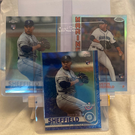 2019 Topps Justus Sheffield 3 trading card lot