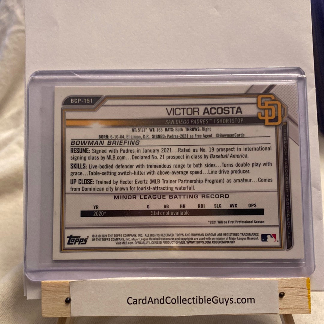 2021 Bowman Chrome Victor Acosta trading card