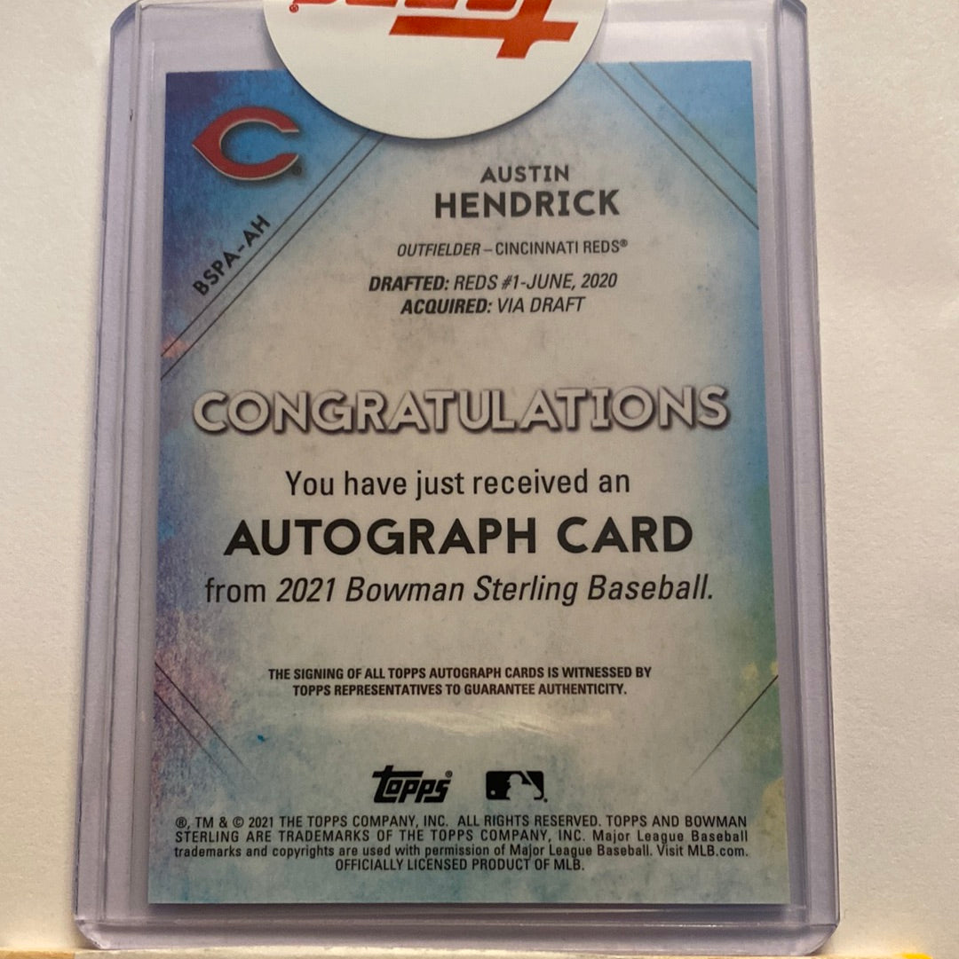 2021 Bowman Sterling Austin Hendrick Autographed/125 trading card