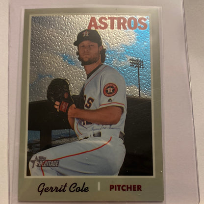 2019 Topps Heritage Hammered Chrome Gerrit Cole /999 trading card