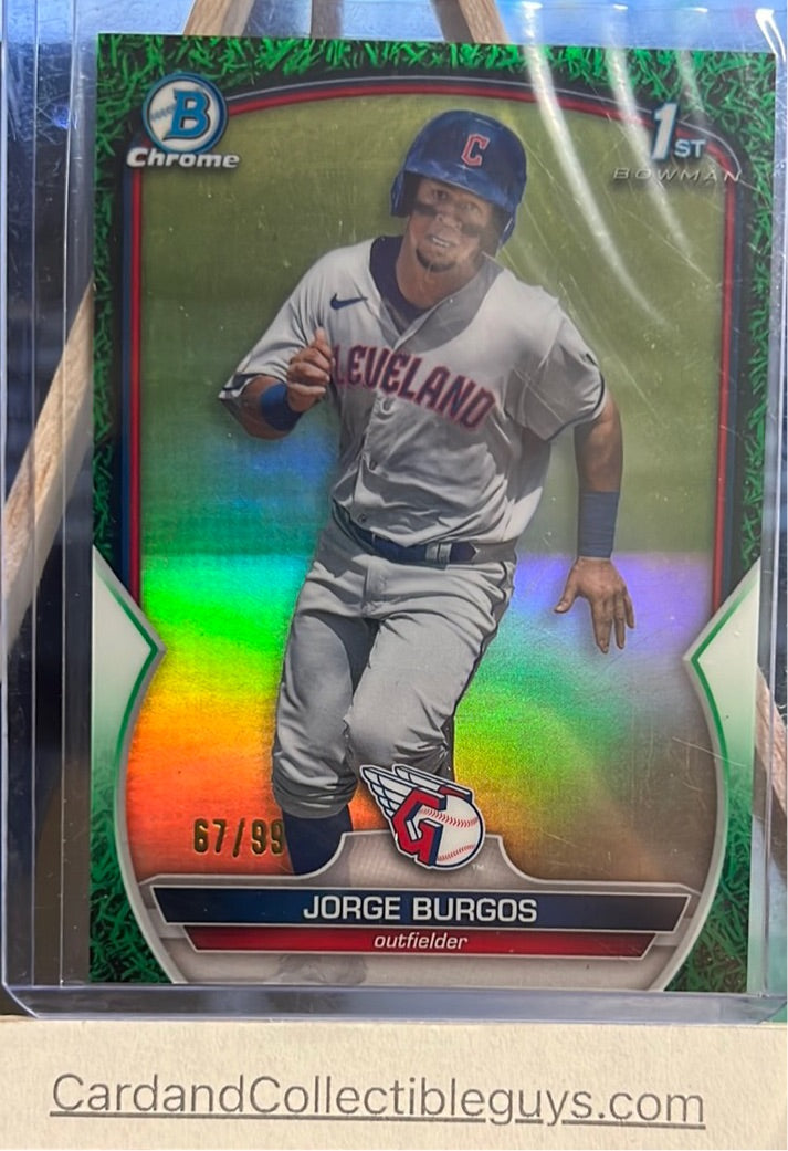 2023 Bowman Jorge Burgos Chrome Green Grass 67/99 Trading Cards