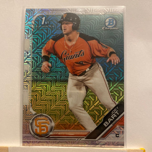 2019 Bowman Chrome Joey Bart Base & Mojo refractor trading card pair