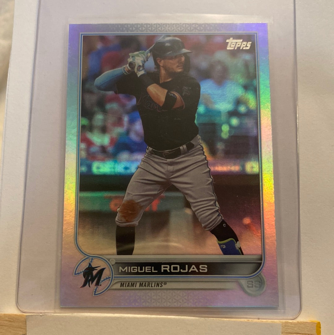 2022 Topps series 2 Miguel Rojas rainbow foil trading card