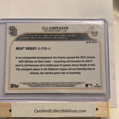 2022 Topps Updated Chrome CJ Abrams Purple Refractor Trading Card