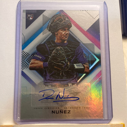 2020 Topps Fire Dom Nunez Autographed trading card