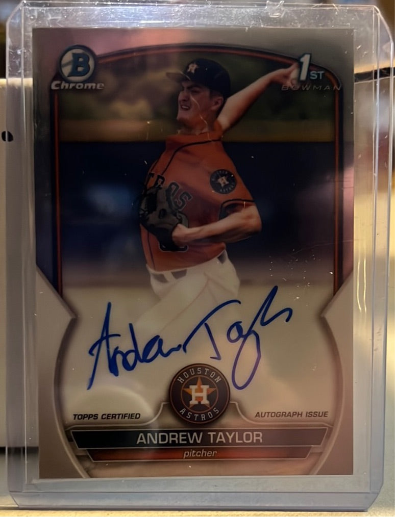 2023 Bowman Baseball Andrew Taylor Autograph Chrome Trading Cards