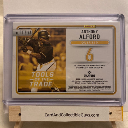 2022 Absolute Anthony Alford ToTT /199 relic trading card