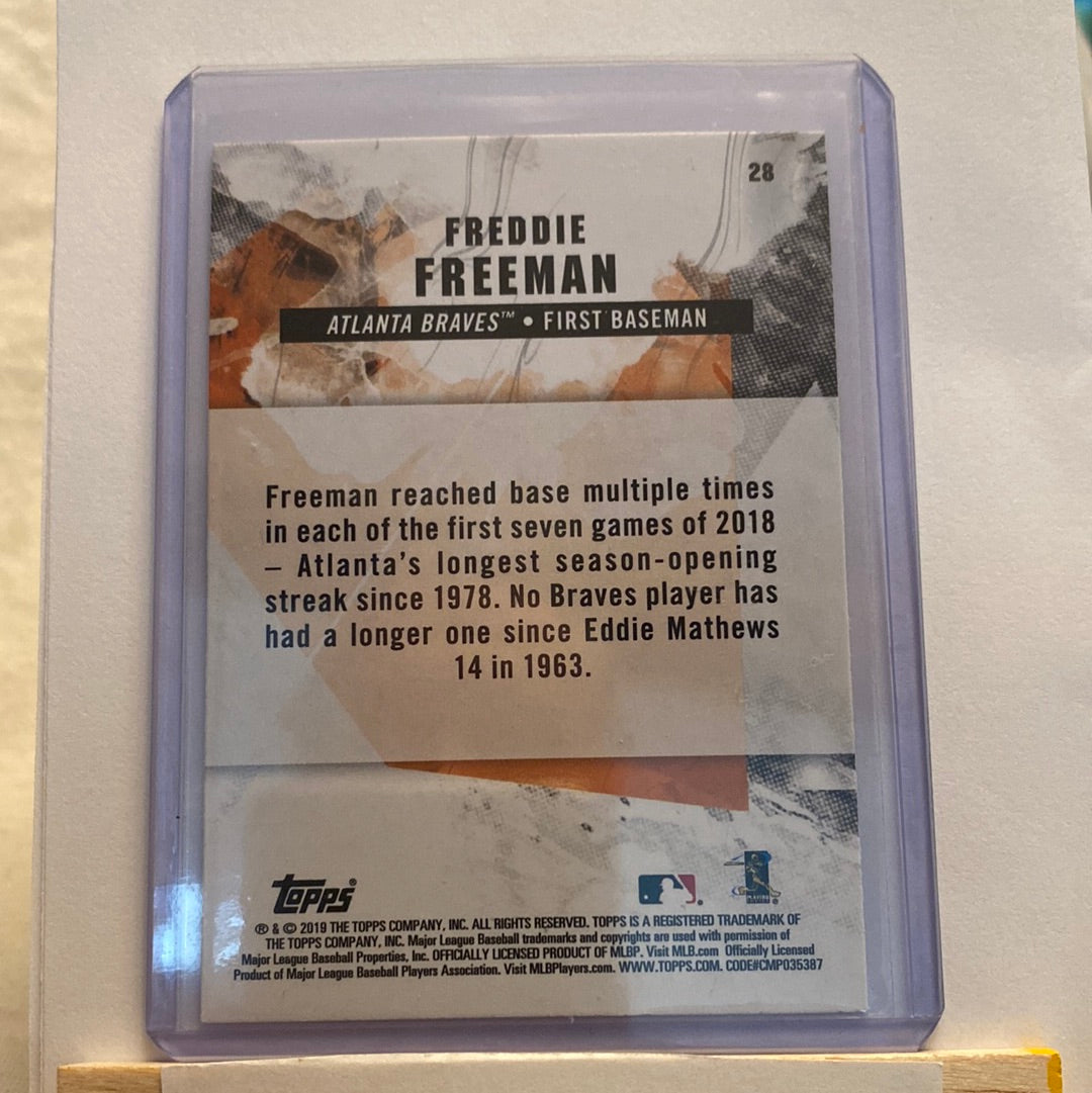 2019 Topps Fire Freddie Freeman Gold minted trading card