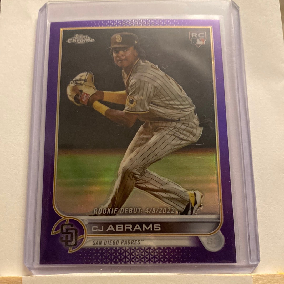 2022 Topps Updated Chrome CJ Abrams Purple Refractor Trading Card